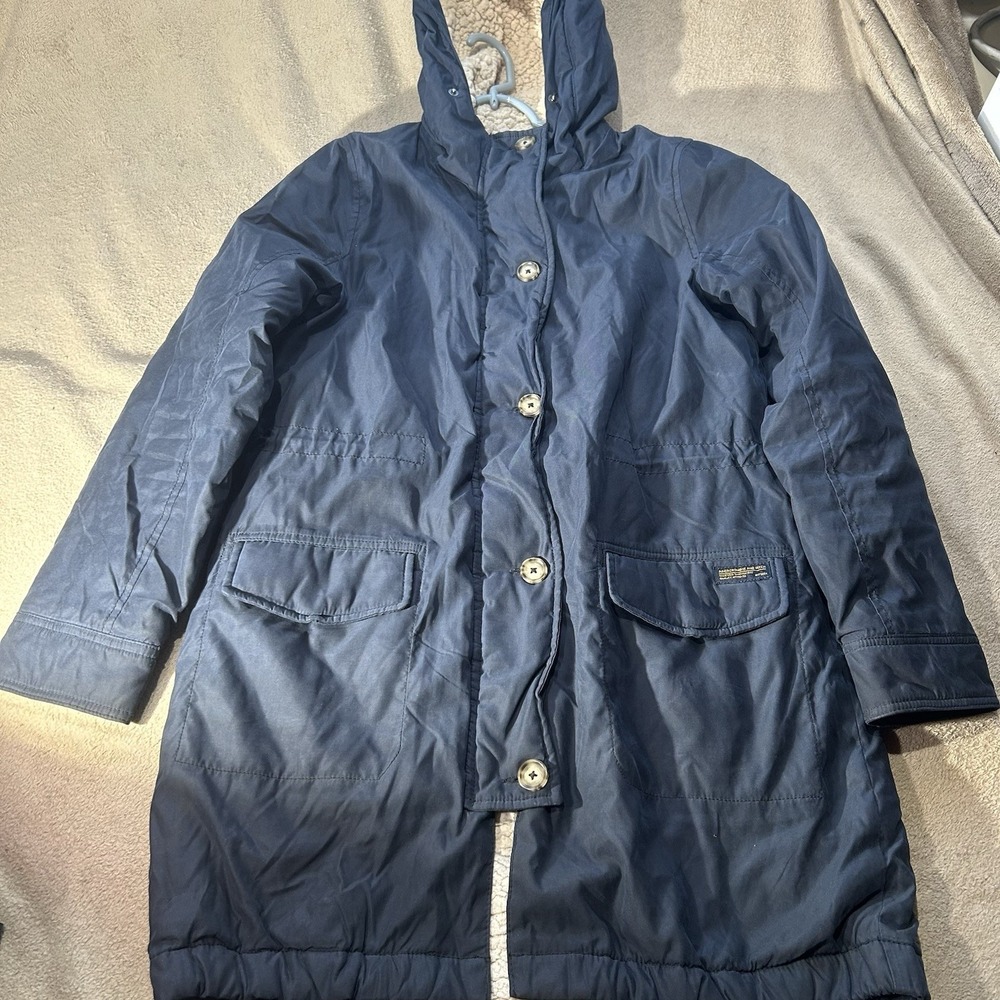 Abercrombie & Fitch Blue Sherpa Lined Hooded Parka Jacket Womens M